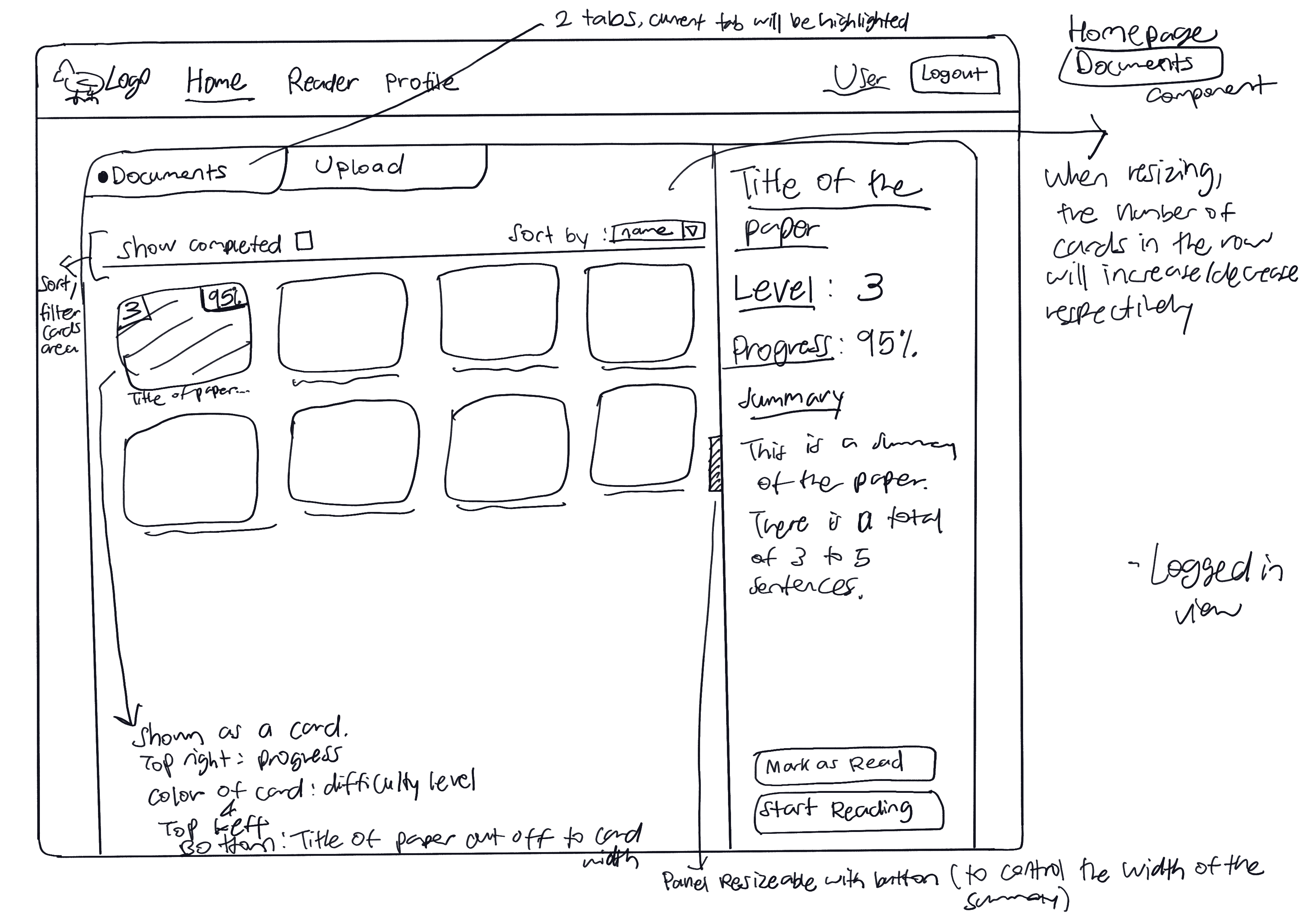 Screenshot of the Documents tab in the Home View Page